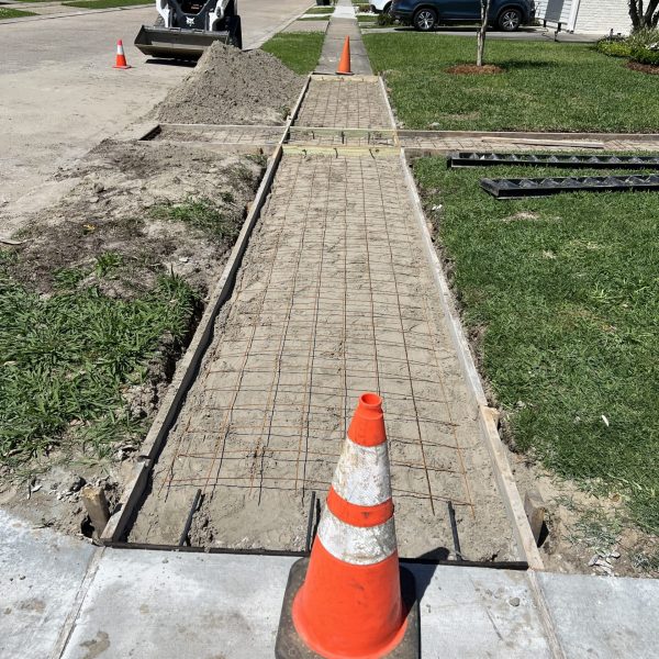 Sidewalk being prepped for new concrete