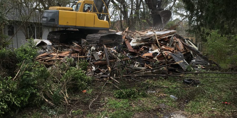 A demolished home